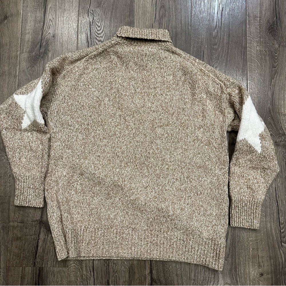 Lou & Grey Knit Long Sleeve Star Alpaca Blend Turtleneck Sweater Women's L XL - Picture 9 of 9